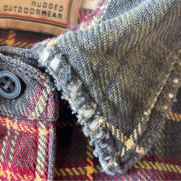 VINTAGE WOOLRICH Red Plaid Button Up Shirt Unisex Well Worn and Comfy! - Picture 7 of 11
